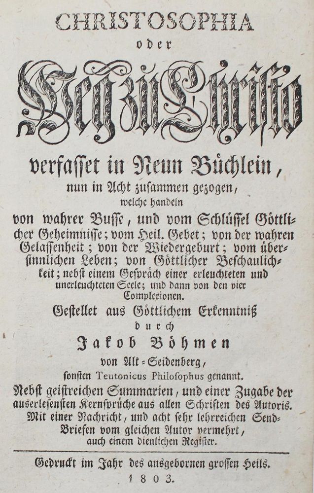 Große Abbildung Nr.1: 127-644 Böhme,J.: (Alte Drucke, Handschriften und Theologie)