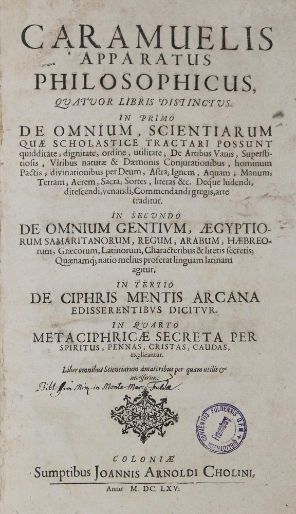 Große Abbildung Nr.1: 127-655 Caramuel Lobkowitz,J.: (Alte Drucke, Handschriften und Theologie)