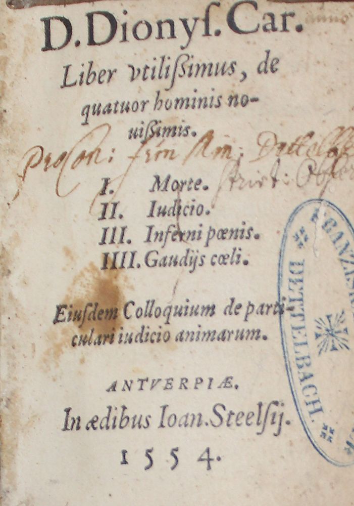 Große Abbildung Nr.1: 127-668 Dionysius Carthusianus.: (Alte Drucke, Handschriften und Theologie)