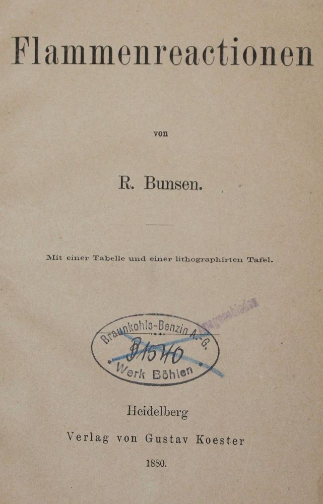 Große Abbildung Nr.1: 127-71 Bunsen,R.: (Aus der Sammlung Professor Dr.Dr.Johannes Büttner Teil 1)