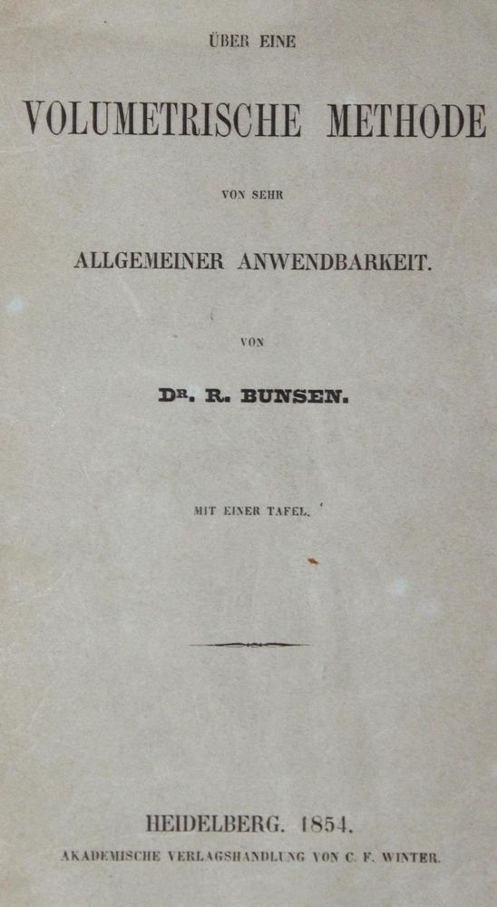 Große Abbildung Nr.1: 127-73 Bunsen,R.: (Aus der Sammlung Professor Dr.Dr.Johannes Büttner Teil 1)