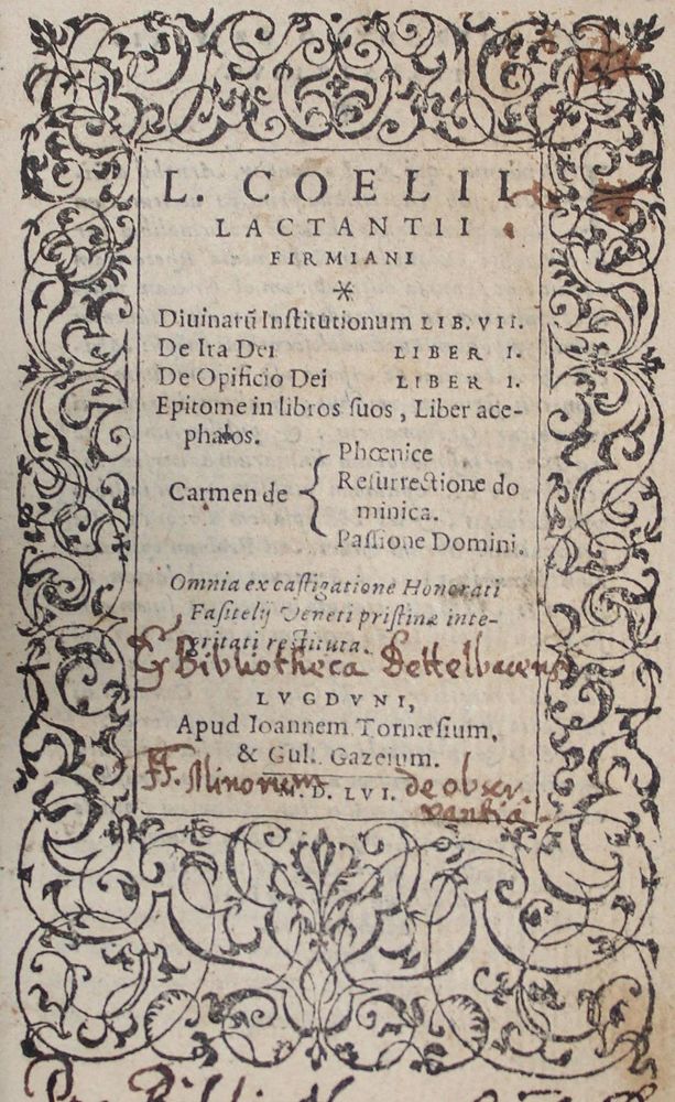 Große Abbildung Nr.1: 127-741 Lactantius,L.C.F.: (Alte Drucke, Handschriften und Theologie)