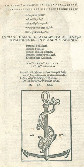 Große Abbildung Nr.1: 127-752 Lukian von Samosata.: (Alte Drucke, Handschriften und Theologie)