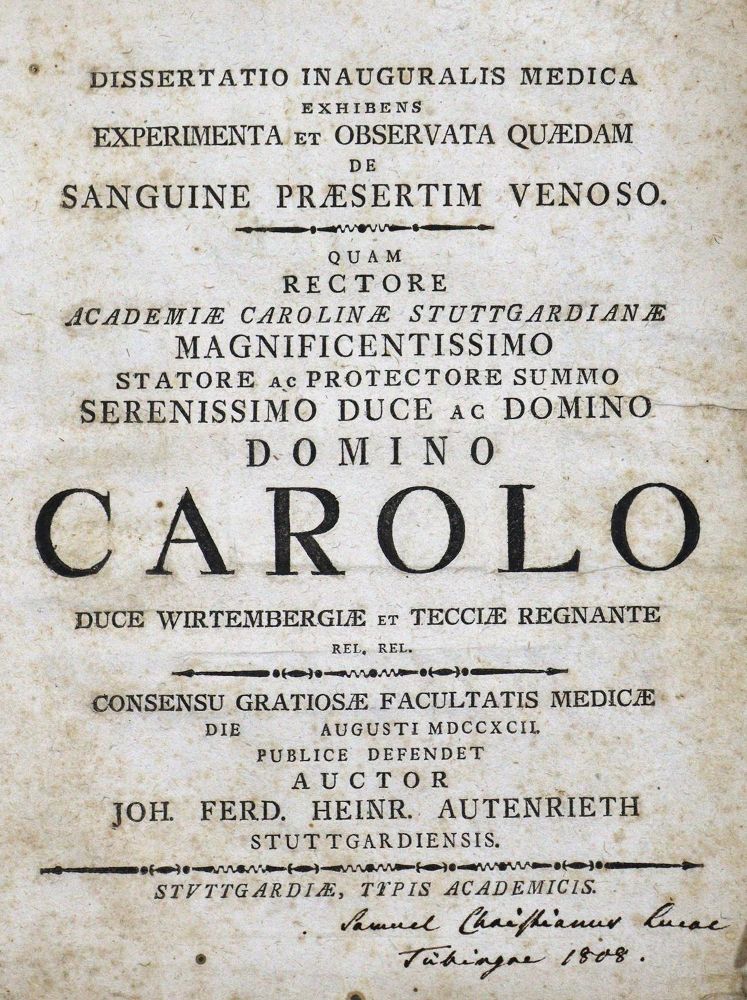 Große Abbildung Nr.1: 127-8 Autenrieth,J.F.H.: (Aus der Sammlung Professor Dr.Dr.Johannes Büttner Teil 1)