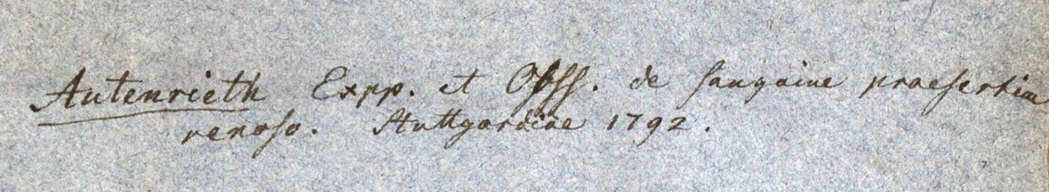 Große Abbildung Nr.3: 127-8 Autenrieth,J.F.H.: (Aus der Sammlung Professor Dr.Dr.Johannes Büttner Teil 1)