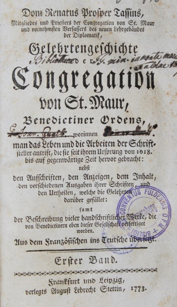 Große Abbildung Nr.1: 127-831 Tassin,R.P.: (Alte Drucke, Handschriften und Theologie)
