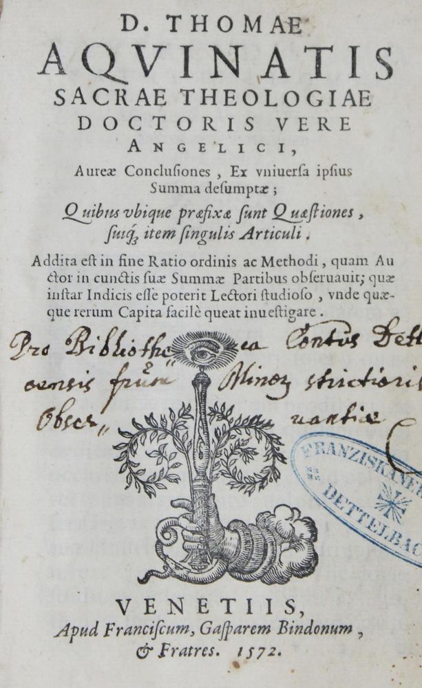 Große Abbildung Nr.1: 127-836 Thomas von Aquin.: (Alte Drucke, Handschriften und Theologie)