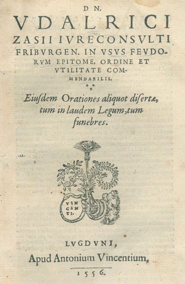 Große Abbildung Nr.1: 127-848 Zasius,U.: (Alte Drucke, Handschriften und Theologie)