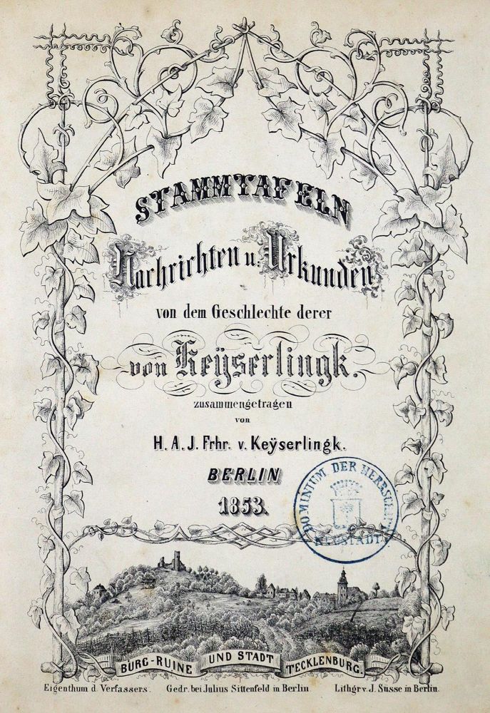 Große Abbildung Nr.2: 127-854 Keyserlingk,H.A.J.v.: (Genealogie und Heraldik)