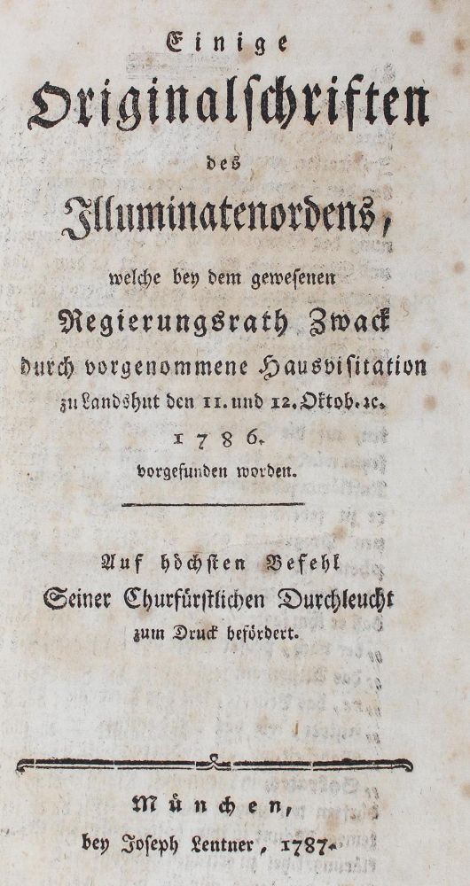 Große Abbildung Nr.1: 127-865 (Weishaupt,A.).: (Freimaurerei)