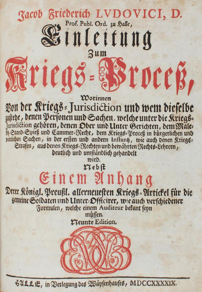 Große Abbildung Nr.1: 127-876 Ludovici,J.F.: (Juridica und Kriminologie)