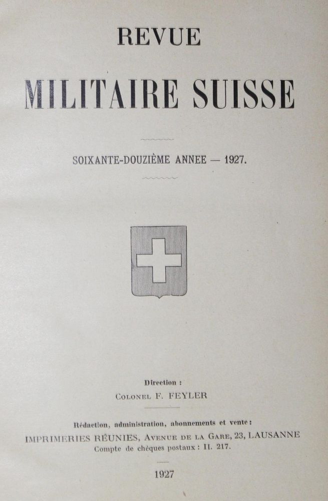 Große Abbildung Nr.1: 127-923 Revue militaire suisse.: (Militaria, Schweiz)