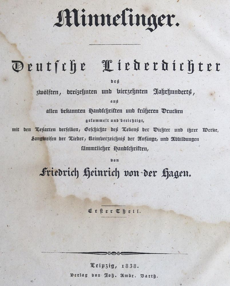 Große Abbildung Nr.1: 127-936 Hagen,F.H.v.d.: (Musik)