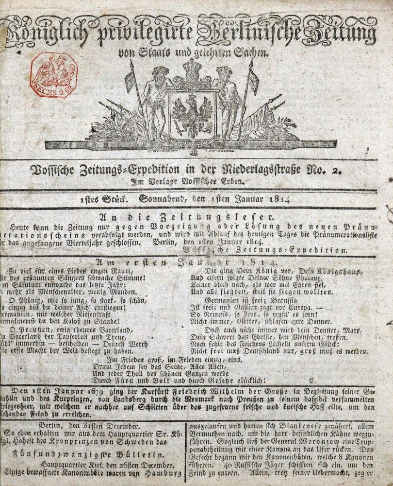 Große Abbildung Nr.1: 127-974 Berlinische Zeitung,: (Zeitschriften und Zeitungen)