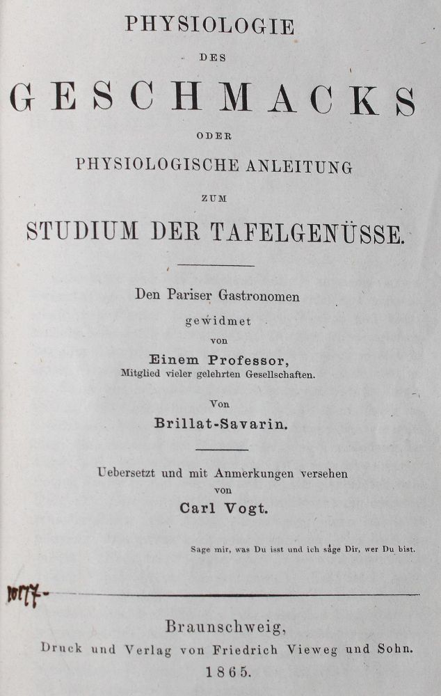 Große Abbildung Nr.1: 127-985 Brillat-Saverin,(J.A.).: (Küche und Haushalt, Gastrosophie)