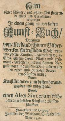 Bild Nr.1: 127-1068 Sincerus,A. (Pseud.).: (Kunstwissenschaft)