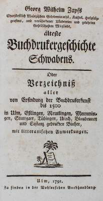 Bild Nr.1: 127-1074 Zapf,G.W.: (Buchdruckerei)