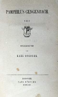 Bild Nr.1: 127-1111 Goedeke,K. (Hrsg.).: (Gengenbach)