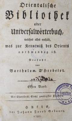 Bild Nr.1: 127-1121 Herbelot (de Molainville),B.de.: (Lexika - Wörterbücher - Sprachwissenschaften)
