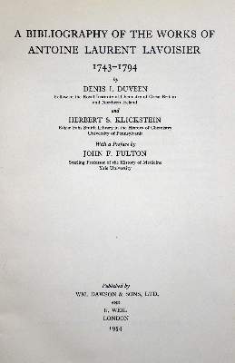 Bild Nr.1: 127-116 Duveen,D.I. u. H.S.Klickstein.: (Aus der Sammlung Professor Dr.Dr.Johannes Büttner Teil 1)