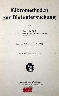 Bild Nr.2: 127-12 Bang,I.: (Aus der Sammlung Professor Dr.Dr.Johannes Büttner Teil 1)