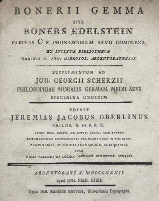 Bild Nr.1: 127-1238 Oberlin,J.J.: (Fabeln, Boner)