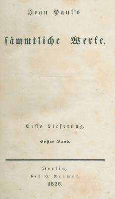 Bild Nr.1: 127-1255 Jean Paul.: (Literatur und illustrierte Bücher bis 19.Jahrhundert)