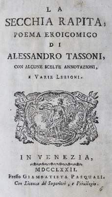 Bild Nr.1: 127-1298 Tassoni,A.: (Literatur und illustrierte Bücher bis 19.Jahrhundert)