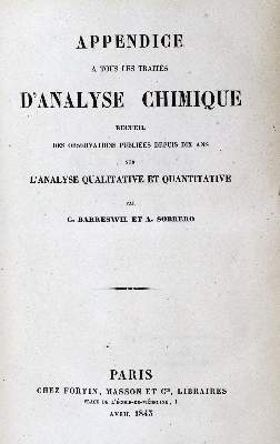 Bild Nr.1: 127-13 Barreswil,(L.C.A.) u. A.Sobrero.: (Aus der Sammlung Professor Dr.Dr.Johannes Büttner Teil 1)
