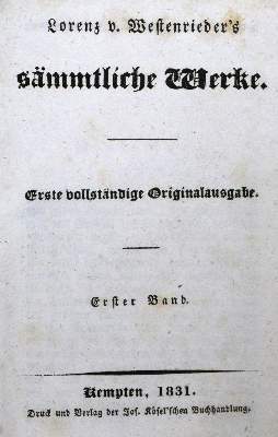 Bild Nr.1: 127-1304 Westenrieder,L.v.: (Literatur und illustrierte Bücher bis 19.Jahrhundert)
