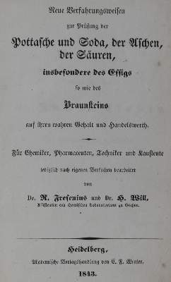 Bild Nr.1: 127-138 Fresenius,R. u. H.Will.: (Aus der Sammlung Professor Dr.Dr.Johannes Büttner Teil 1)