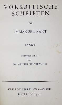 Bild Nr.1: 127-1386 Kant,I.: (Literatur und illustrierte Bücher 20.Jahrhundert - Alte Literatur in modernen Ausgaben)
