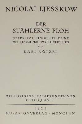 Bild Nr.2: 127-1400 Ljesskow,N.: (Literatur und illustrierte Bücher 20.Jahrhundert - Alte Literatur in modernen Ausgaben)
