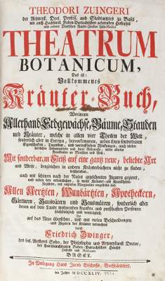 Bild Nr.1: 127-1473 Zwinger,T.: (Botanik, Kräuterbücher)