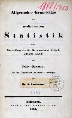 Bild Nr.1: 127-149 Gavarret,J.: (Aus der Sammlung Professor Dr.Dr.Johannes Büttner Teil 1)