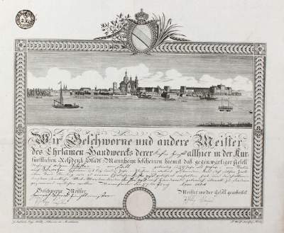 Bild Nr.1: 127-1537 Gesellenbrief.: (Verschiedene Länder - Geschichte, Berufe, Küfer)