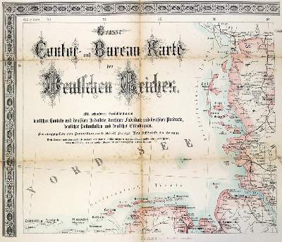 Bild Nr.3: 127-1545 "Grosse Contor- und Bureau-Karte des Deutschen Reiches".: (Verschiedene Gebiete - Varia, Eisenbahn)