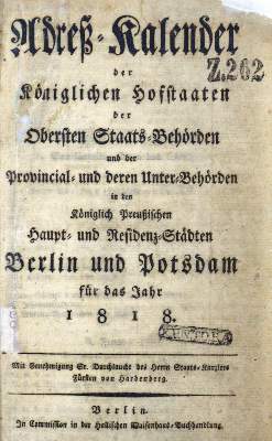 Bild Nr.1: 127-1635 Adreß-Kalender: (Deutschland, Berlin)