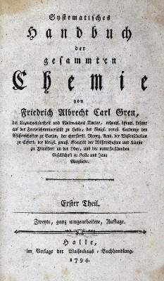 Bild Nr.1: 127-167 Gren,F.A.C.: (Aus der Sammlung Professor Dr.Dr.Johannes Büttner Teil 1)