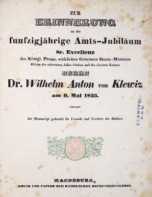 Bild Nr.1: 127-1682 (Burchardt,J.H.B.).: (Deutschland, Preussen, Klewitz)