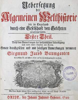 Bild Nr.1: 127-1760 Baumgarten,S.J. u.a.: (Verschiedene Länder - Geschichte)