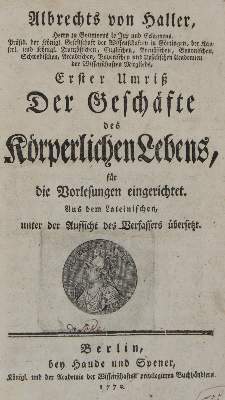 Bild Nr.1: 127-183 Haller,A.v.: (Aus der Sammlung Professor Dr.Dr.Johannes Büttner Teil 1)