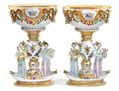 Bild Nr.1: 127-2074 Prächtige Aufsatzschalen.: (Porzellan u. Keramik, Figuren)
