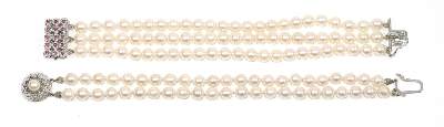 Bild Nr.1: 127-2110 Hochwertiges Perl-Armband: (Schmuck, Armreifen)