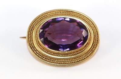 Bild Nr.1: 127-2116 Amethystbrosche 585 GG.: (Schmuck, Broschen)