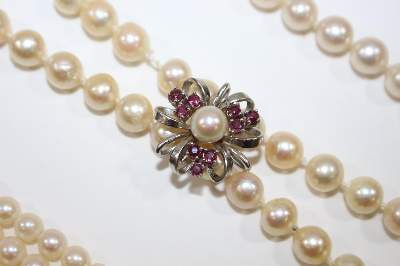 Bild Nr.2: 127-2135 Perlenset mit 585 WG: (Schmuck, Colliers)