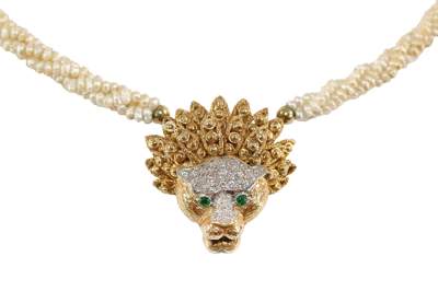 Bild Nr.1: 127-2136 Prunkvolles Perlcollier: (Schmuck, Collier)