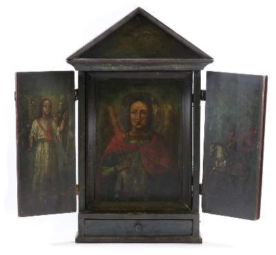 Bild Nr.3: 127-2279 Hausaltar Tryptichon.: (Volkskunst, Religiöse Volkskunst)