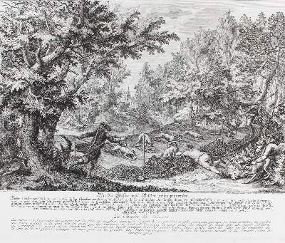 Bild Nr.1: 127-2408 Hasenjagd.: (Varia, Jagd, Ridinger)