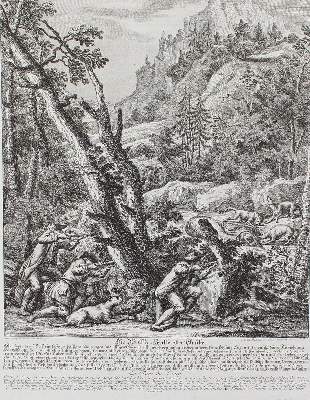 Bild Nr.1: 127-2466 Wolfsjagd.: (Varia, Jagd, Ridinger)